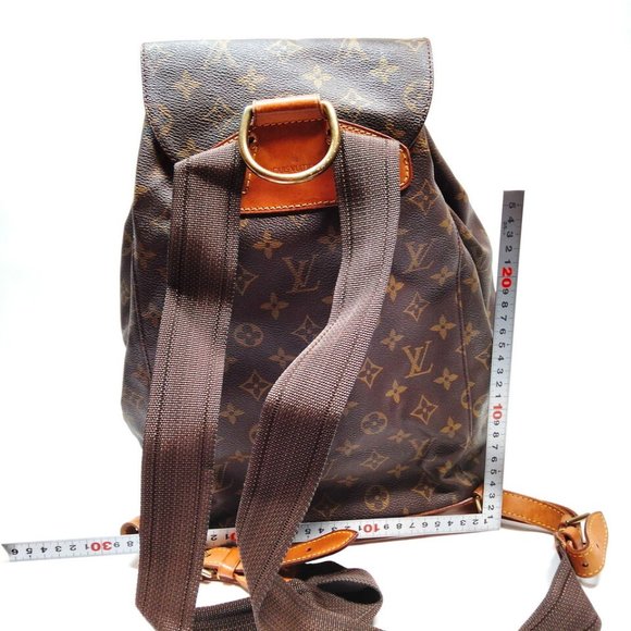 (D440) Louis Vuitton LV BackPack Bag Montsouris GM Brown Monogram - Picture 2 of 7